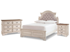 Realyn Chipped White Full Panel Bedroom Set with Dresser and Nightstand - Ornate Home