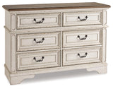 Realyn Chipped White Full Panel Bedroom Set with Dresser and Nightstand - Ornate Home