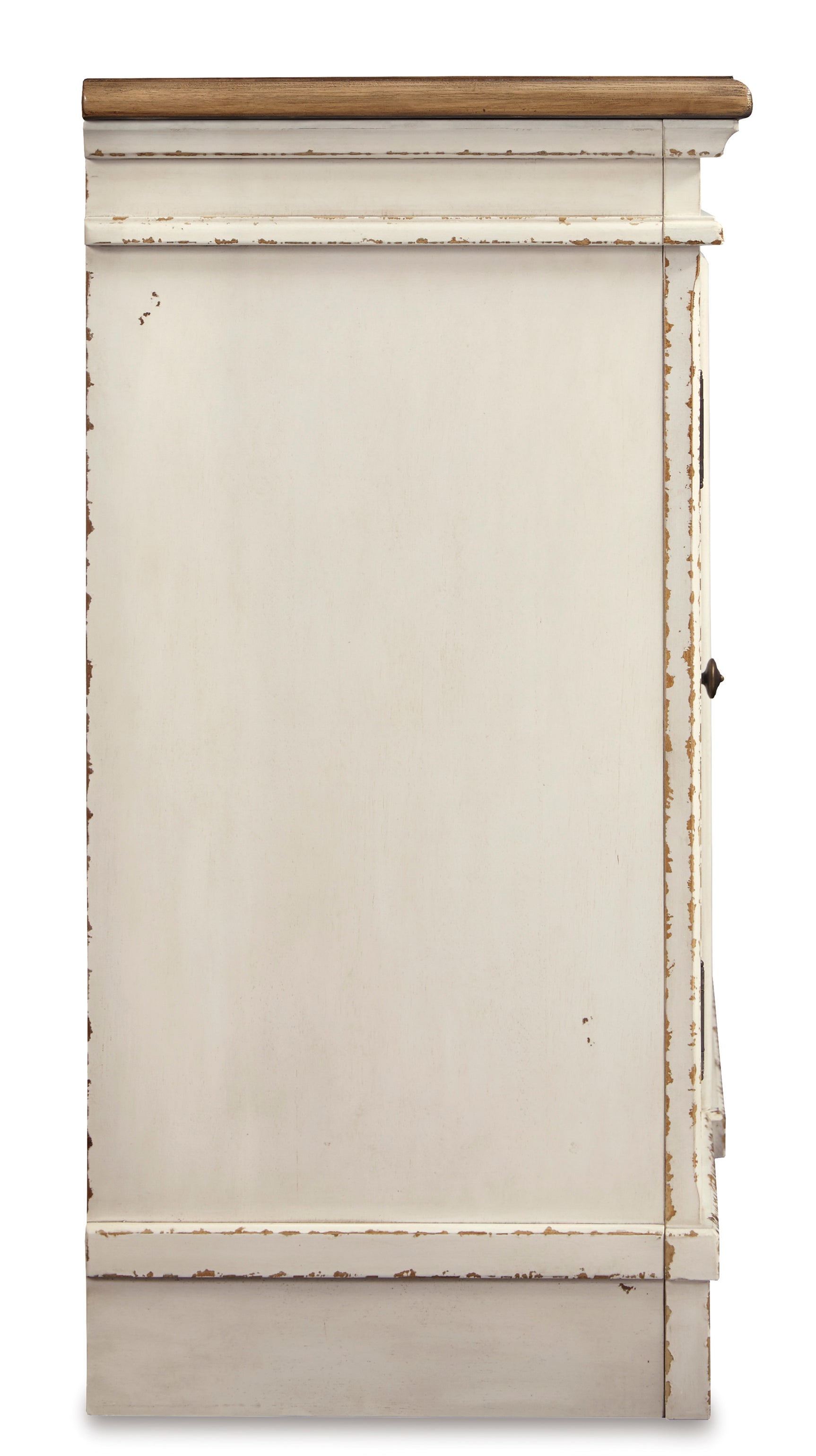 Realyn Chipped White XL 74" TV Stand w/Fireplace Option - Ornate Home