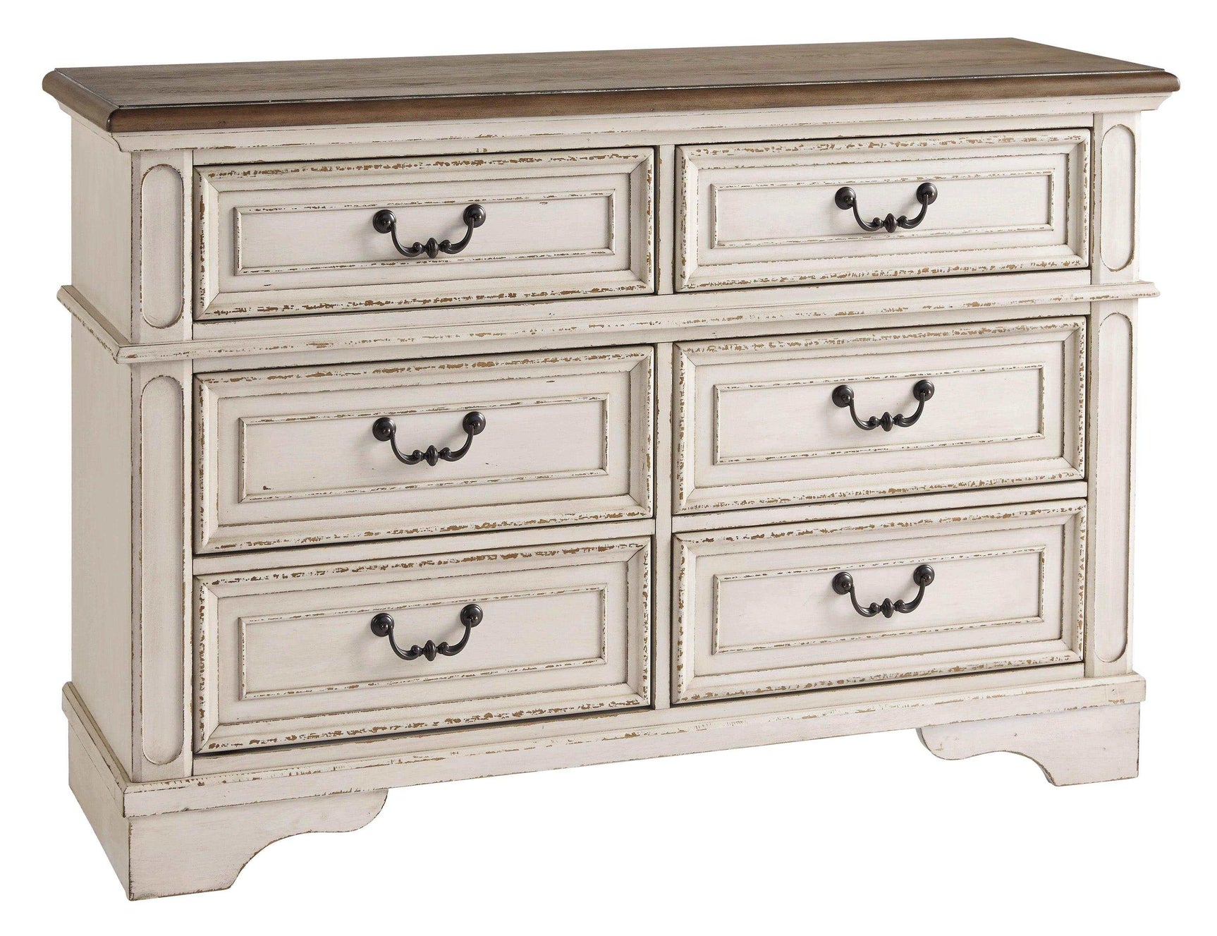 Realyn Mirrored Dresser w/ 6 Drawers - Ornate Home
