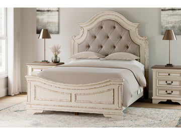 Realyn Queen Upholstered Panel Bedroom Set with 2 Nightstands - Ornate Home
