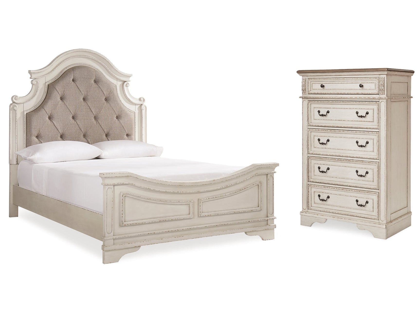 Realyn Queen Upholstered Panel Bedroom Set with Chest - Ornate Home
