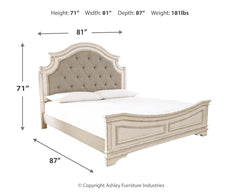 Realyn Two-tone California King Panel Bedroom Set with Dresser, Mirror and Nightstand - Ornate Home