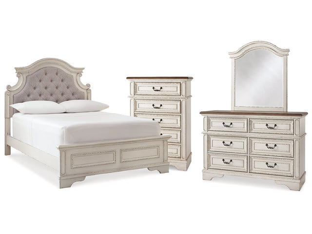 Realyn Two-tone Full Panel Bedroom Set with Dresser, Mirror and Chest - Ornate Home