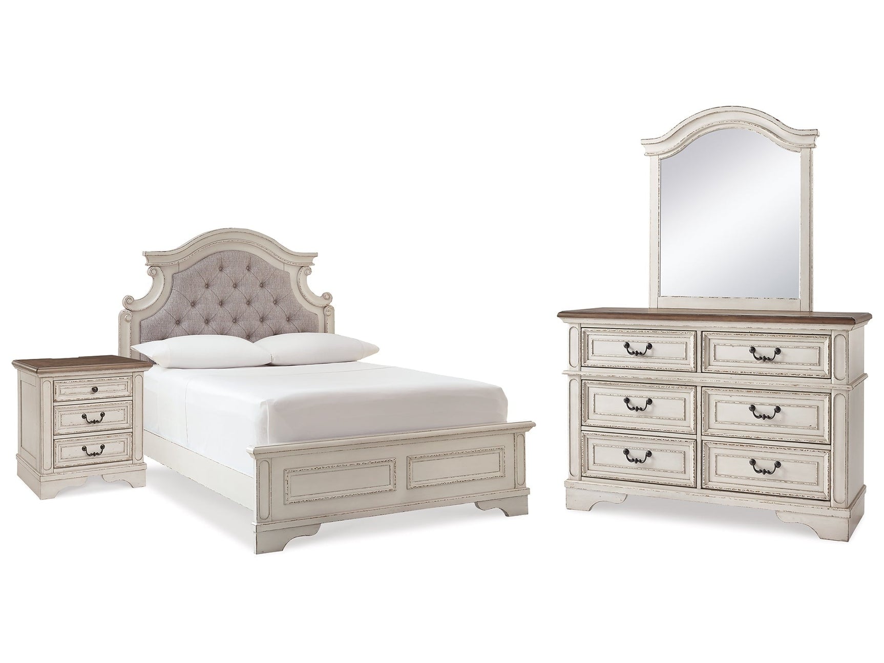 Realyn Two-tone Full Panel Bedroom Set with Dresser, Mirror and Nightstand (Online Special Price) - Ornate Home