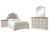 Realyn Two-tone Full Panel Bedroom Set with Dresser, Mirror and Nightstand - Ornate Home