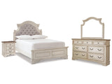 Realyn Two-tone Full Panel Bedroom Set with Dresser, Mirror and Nightstand - Ornate Home