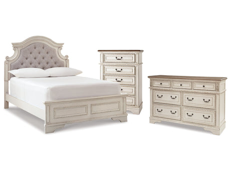 Realyn Two-tone Full Panel Bedroom Set with Dresser and Chest - Ornate Home