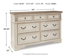 Realyn Two-tone Full Panel Bedroom Set with Dresser and Chest - Ornate Home