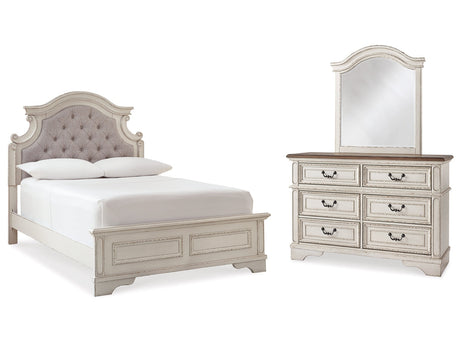Realyn Two-tone Full Panel Bedroom Set with Dresser and Mirror - Ornate Home