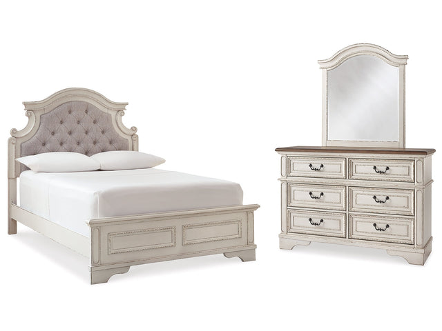 Realyn Two-tone Full Panel Bedroom Set with Dresser and Mirror - Ornate Home