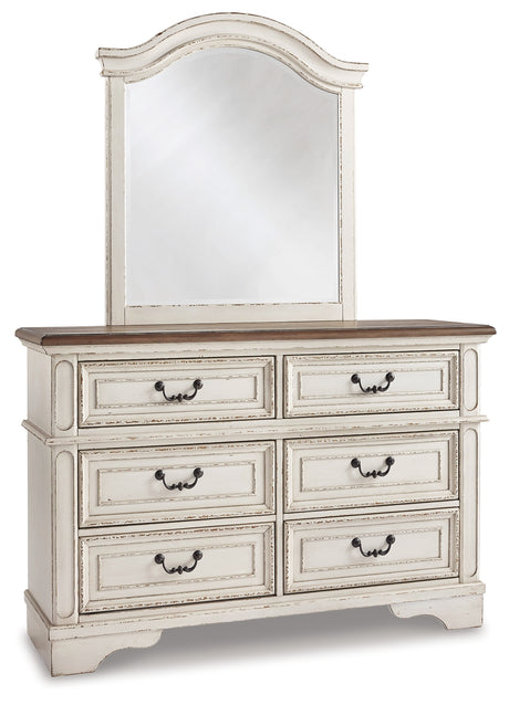 Realyn Two-tone Full Panel Bedroom Set with Dresser and Mirror - Ornate Home