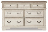 Realyn Two-tone Full Upholstered Panel Bed and Dresser (Online Special Price) - Ornate Home
