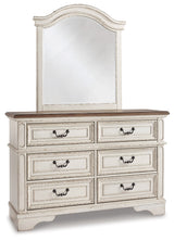 Realyn Two-tone Full Upholstered Panel Bedroom Set with Dresser, Mirror, Chest and 2 Nightstands (Online Special Price) - Ornate Home