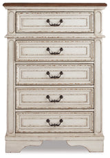 Realyn Two-tone Full Upholstered Panel Bedroom Set with Dresser, Mirror, Chest and 2 Nightstands (Online Special Price) - Ornate Home