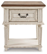 Realyn Two-tone Full Upholstered Panel Bedroom Set with Dresser, Mirror, Chest and 2 Nightstands (Online Special Price) - Ornate Home