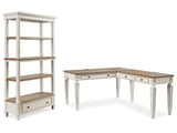 Realyn Two-tone Home Office Desk & Bookcase (Online Special Price) - Ornate Home