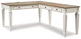 Realyn Two-tone Home Office Desk & Bookcase (Online Special Price) - Ornate Home