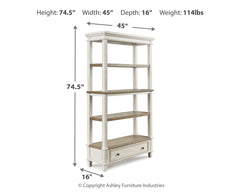 Realyn Two-tone Home Office Desk & Bookcase - Ornate Home