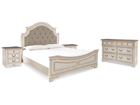Realyn Two-tone King Bedroom Set with Dresser and 2 Nightstands - Ornate Home