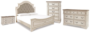 Realyn Two-tone King Panel Bed, Dresser, Chest and 2 Nightstands (Online Special Price) - Ornate Home