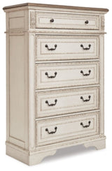 Realyn Two-tone King Panel Bedroom Set with Dresser, Mirror, Chest and 2 Nightstands (Online Special Price) - Ornate Home