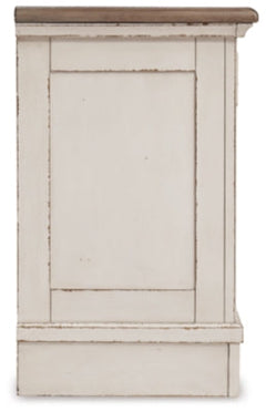 Realyn Two-tone King Panel Bedroom Set with Dresser, Mirror, Chest and 2 Nightstands - Ornate Home