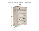 Realyn Two-tone King Panel Bedroom Set with Dresser, Mirror, Chest and 2 Nightstands - Ornate Home