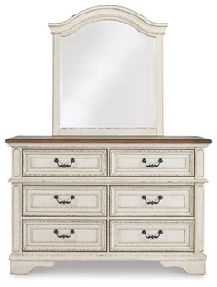 Realyn Two-tone King Panel Storage Bed & Dresser & Mirror & 2 Nightstands - Ornate Home