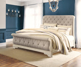 Realyn Two-tone King Sleigh Bedroom Set with Dresser Mirror and Nightstand - Ornate Home