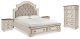 Realyn Two-tone King Storage Bedroom Set with Chest and 2 Nightstands - Ornate Home