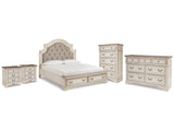 Realyn Two-tone King Storage Bedroom Set with Dresser, Chest and 2 Nightstands (Online Special Price) - Ornate Home