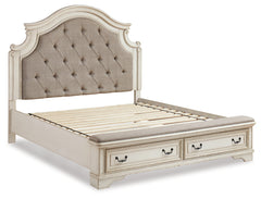 Realyn Two-tone King Storage Bedroom Set with Dresser, Chest and 2 Nightstands - Ornate Home