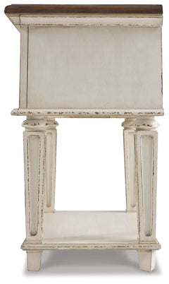 Realyn Two-tone King Upholstered Panel Bedroom Set with Dresser, Chest and Nightstand - Ornate Home