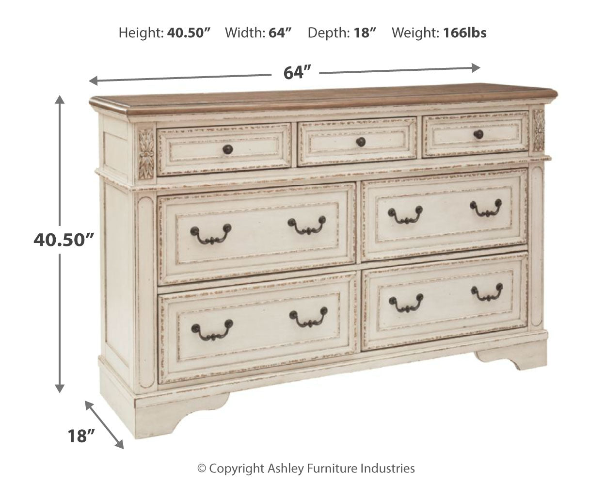 Realyn Two-tone King Upholstered Panel Bedroom Set with Dresser, Chest and Nightstand - Ornate Home