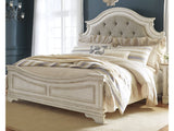 Realyn Two-tone King Upholstered Panel Bedroom Set with Dresser - Ornate Home
