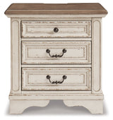 Realyn Two-tone King Upholstered Panel Storage Bedroom Set with 2 Nightstands (Online Special Price) - Ornate Home