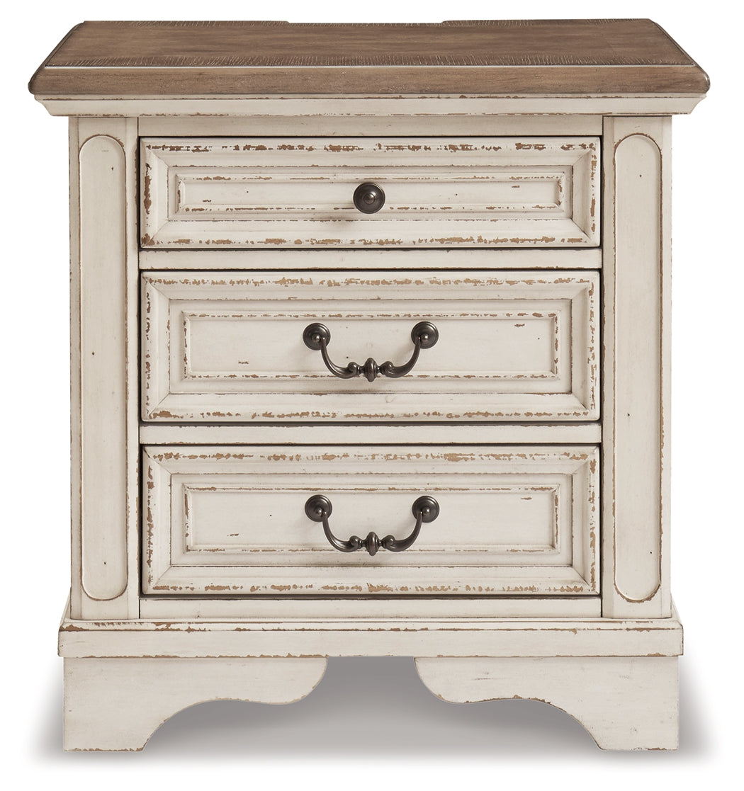 Realyn Two-tone King Upholstered Panel Storage Bedroom Set with 2 Nightstands (Online Special Price) - Ornate Home