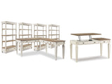 Realyn Two-tone Lift-top Desk, L-shaped Desk and 4 Bookcases (Online Special Price) - Ornate Home