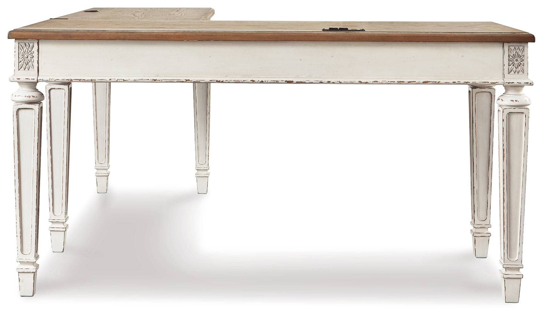 Realyn Two-tone Lift-top Desk, L-shaped Desk and 4 Bookcases - Ornate Home