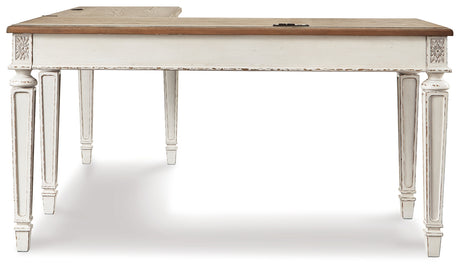 Realyn Two-tone Lift-top Desk, L-shaped Desk and 4 Bookcases - Ornate Home