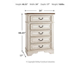 Realyn Two-tone Queen Panel Bedroom Set with Dresser, Mirror, Chest and Nightstand - Ornate Home