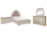 Realyn Two-tone Queen Panel Bedroom Set with Dresser, Mirror and 2 Nightstands (Online Special Price) - Ornate Home
