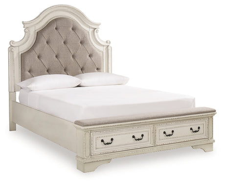 Realyn Two-tone Queen Panel Bedroom Set with Dresser, Mirror and 2 Nightstands - Ornate Home