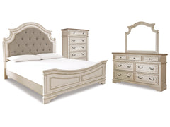 Realyn Two-tone Queen Panel Bedroom Set with Dresser, Mirror and Chest - Ornate Home