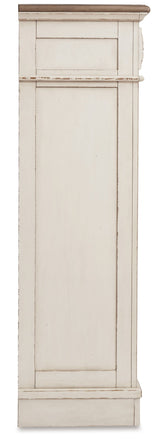 Realyn Two-tone Queen Upholstered Bedroom Set with Dresser, Mirror, Chest and Nightstand - Ornate Home