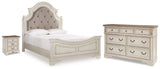 Realyn Two-tone Queen Upholstered Panel Bed, Dresser and Nightstand - Ornate Home