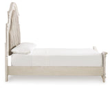 Realyn Two-tone Queen Upholstered Panel Bed, Dresser and Nightstand - Ornate Home