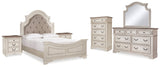 Realyn Two-tone Queen Upholstered Panel Bedroom Set with Dresser, Mirror, Chest and 2 Nightstands (Online Special Price) - Ornate Home