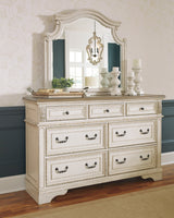 Realyn Two-tone Queen Upholstered Panel Bedroom Set with Dresser and Mirror (Online Special Price) - Ornate Home